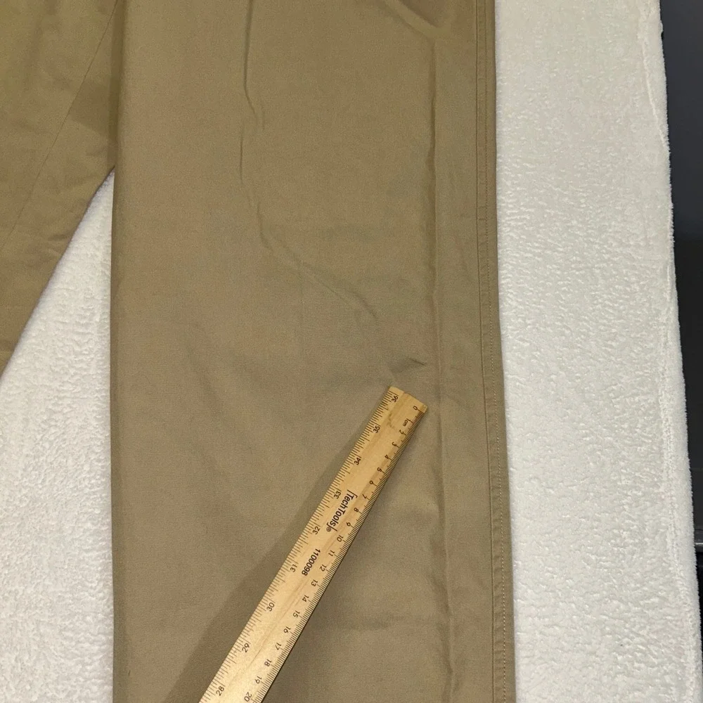 CC Filson Chino Trousers Baggy Wide Leg Mens 34 Khaki Seattle Flat Front Cotton